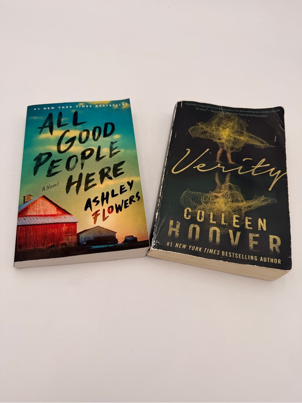 Set of Two Paperback Books Verity & All Good People Here